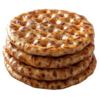 a stack of flatbreads on a white background png
