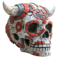 Skull with Horns and Red Accents png