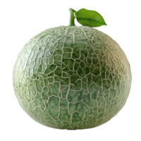 Melon with a Green Leaf on Top png
