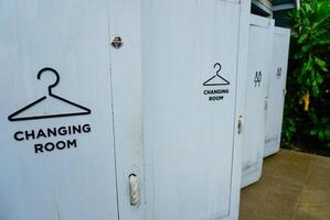 changing room at a beach, place to change clothes photo