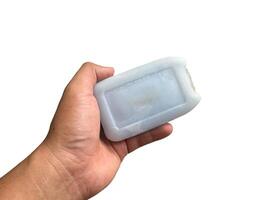 Ice pack ice gel,blue ice isolated on white background. photo