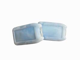 Ice pack ice gel,blue ice isolated on white background. photo