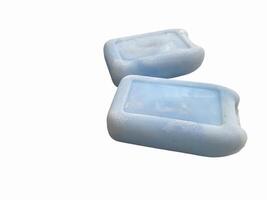 Ice pack ice gel,blue ice isolated on white background. photo