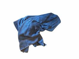 blue towel isolated on white background photo