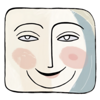 cartoon face with a smile on it png