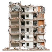Torn Down Apartment Complex Urban Decay and Abandonment on transparent background png