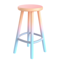 Stylish Bar Stool Icon in Pastel Colors for Modern Interior Design on transparent background png
