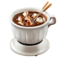Decadent Chocolate Fondue for Sharing and Indulgence on transparent background png