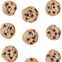Delicious Chocolate Chip Cookies for Baking Enthusiasts on transparent background png