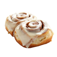 Delicious Cinnamon Roll with Icing for Breakfast on transparent background png