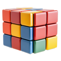 Cluster of Interlocking Cubes for Modern Design Visuals on transparent background png