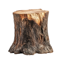 Close-Up View of a Cut Tree Stump Suitable for Nature and Environmental Projects on transparent background png