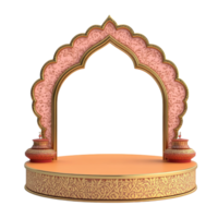 Empty Round Podium Stage Scene for Indian Diwali Celebration on transparent background png