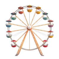 Ferris Wheel Isolated on a White Background for Amusement Park Themes on transparent background png