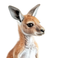 Full Body View of a Young Red Kangaroo Isolated on White Background on transparent background png