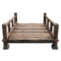 Front View of an Empty Wooden Jetty Bridge for Tranquil Landscapes on transparent background png
