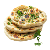 Delicious Garlic Naan for Authentic Indian Cuisine on transparent background png