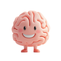 A cartoon brain with a smile on its face png