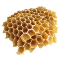 Close-up view of a honeycomb structure for culinary and artistic use on transparent background png