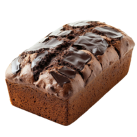 Delicious chocolate loaf cake fresh from the oven isolated transparent png