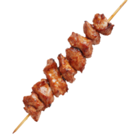 Grilled meat skewers ready for serving at a feast isolated transparent png