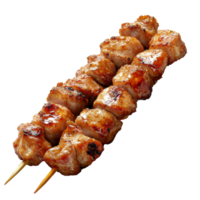 Marinated meat skewers on sticks isolated transparent png