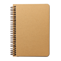 Plain cover spiral notebook on table isolated transparent png