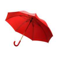 Bright red umbrella against a white background isolated transparent png