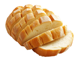 Freshly sliced loaf of bread on a white background isolated transparent png