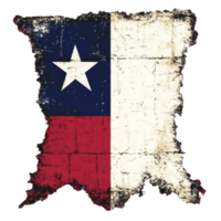 Vintage Texas flag design with distressed texture isolated transparent png