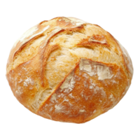 Freshly baked sourdough bread cooling on a table isolated transparent png