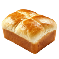 Freshly baked loaf of soft white bread on display isolated transparent png