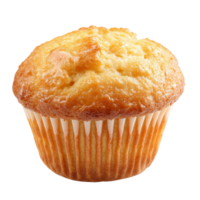 Freshly baked golden muffin on a white background isolated transparent png