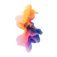 Abstract colorful waves creating fluid shapes isolated transparent png