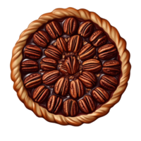 Deliciously baked pecan pie with a golden crust isolated transparent png