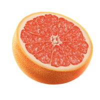 Freshly sliced grapefruit on a clean surface isolated transparent png