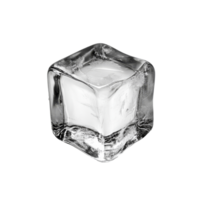 Clear ice cube on white background isolated transparent png