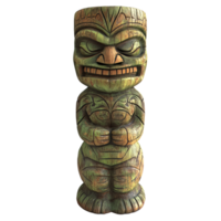 Tiki statue in a tropical setting isolated transparent png