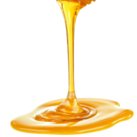 Honey drizzling from a spoon in light isolated transparent png