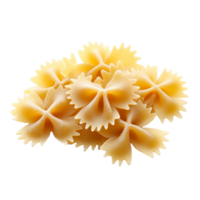 Farfalle pasta arranged on a white background isolated transparent png
