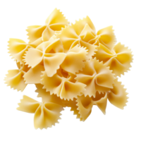 Freshly made farfalle pasta on a clean surface isolated transparent png
