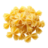 Dry farfalle pasta in a heap on a white background isolated transparent png