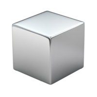 Shiny metal cube on a plain background isolated transparent png