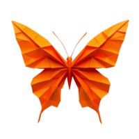 Intricate orange origami butterfly transparent png