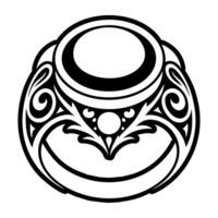 A solid style icon of a ring vector