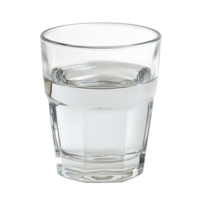 A glass of clear water on a simple table setting transparent png