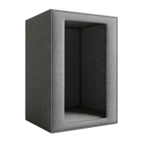 Modern gray textured sculpture in an art gallery transparent png