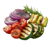 Grilled veggie platter with tomatoes zucchini transparent png