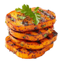Grilled slices of butternut squash with herbs transparent png