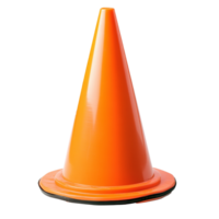 Bright orange traffic cone on a white background transparent png
